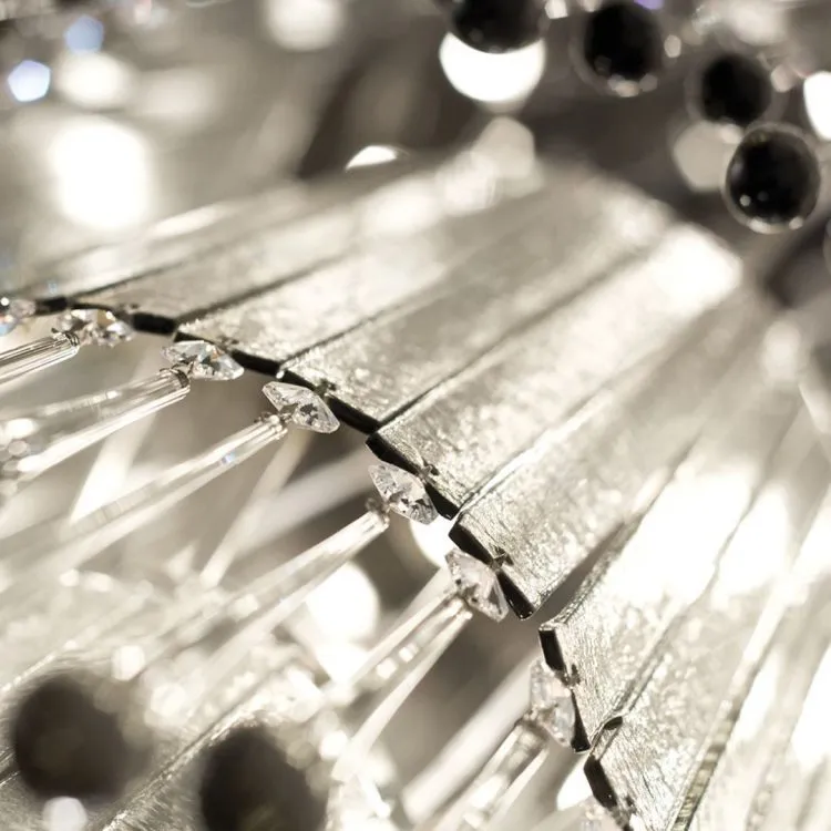Modern Wave Smoke Glass Chandelier With Premium Crystals
