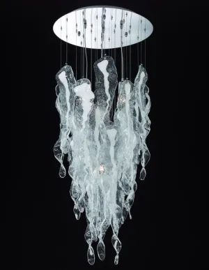 Modernist Mid-Century-Style Piastra Glass Canopy Light