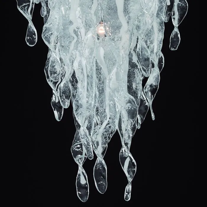Modernist Mid-Century-Style Piastra Glass Canopy Light