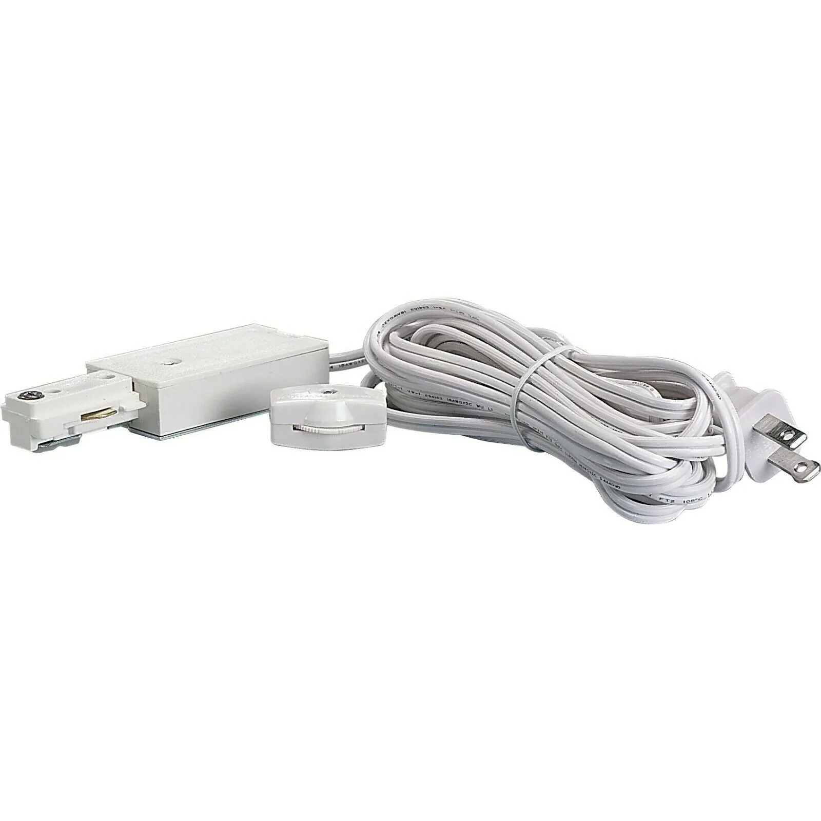 Nora NTH-146 Four Light PAR20 Gimbal Ring Track Kit with End Feed Cord and Plug in White Finish
