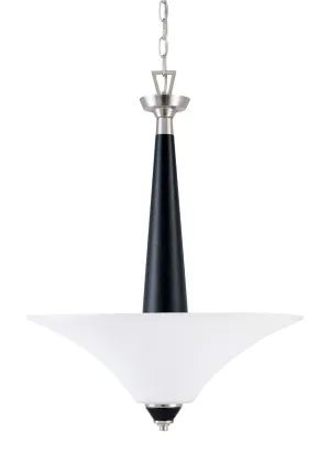 Nuvo Lighting 60-1748 Keen Collection Three Light Hanging Pendant Chandelier in Brushed Nickel Finish