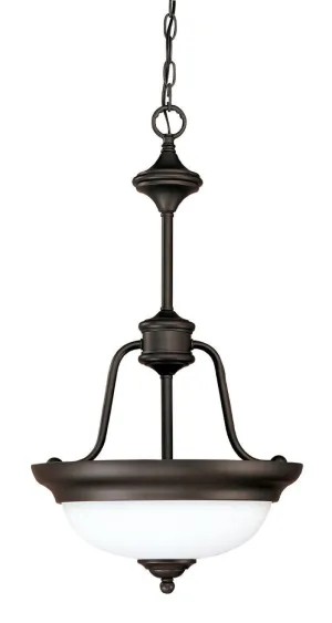 Nuvo Lighting 60-1789 Glenwood Collection Two Light Hanging Pendant Chandelier in Sudbury Bronze Finish