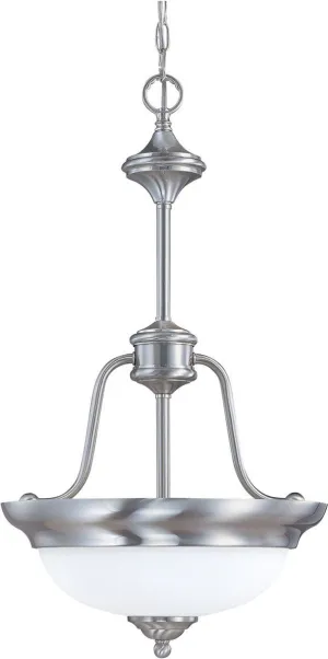 Nuvo Lighting 60-1809 Glenwood Collection Two Light Hanging Pendant Chandelier in Brushed Nickel Finish