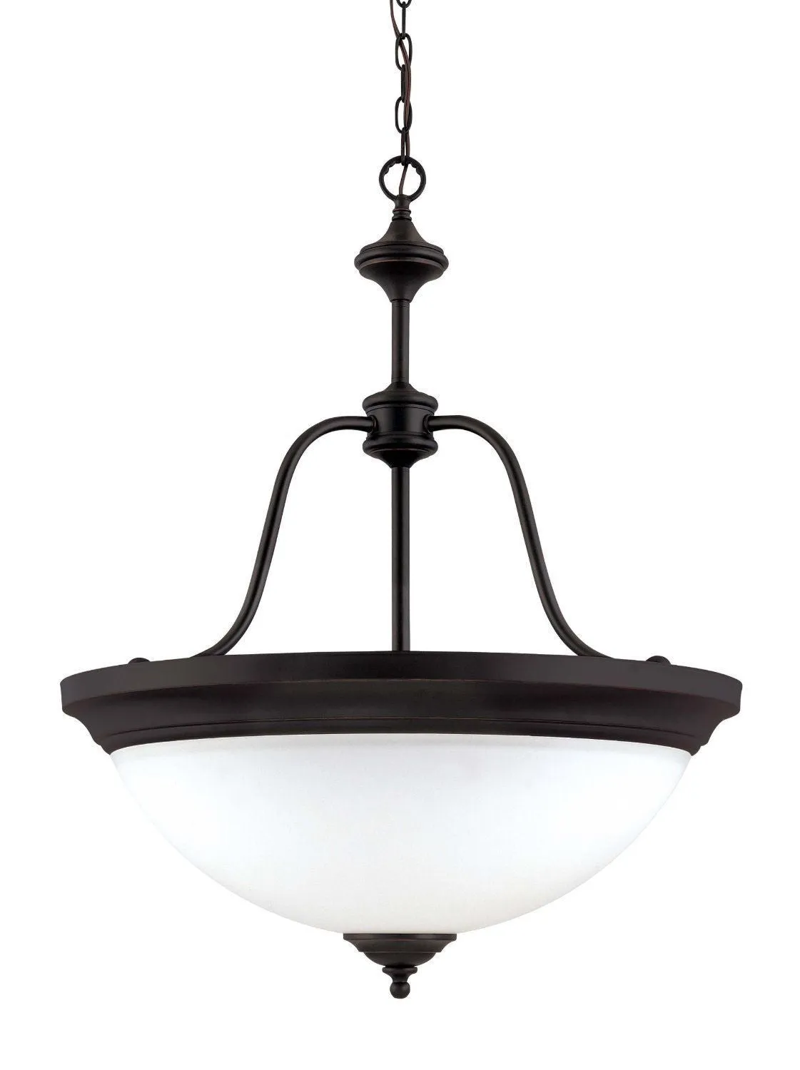 Nuvo Lighting 60-2431 Glenwood Collection Three Light Energy Star Rated Fluorescent Hanging Pendant Chandelier in Sudbury Bronze Finish