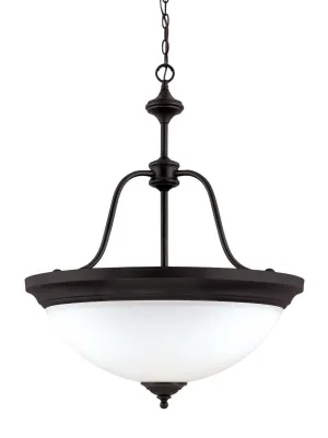 Nuvo Lighting 60-2431 Glenwood Collection Three Light Energy Star Rated Fluorescent Hanging Pendant Chandelier in Sudbury Bronze Finish