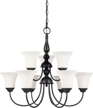 Nuvo Lighting 60-41923 Dupont Collection Nine Light Energy Star Efficient LED GU24 Hanging Chandelier  in Dark Chocolate Finish
