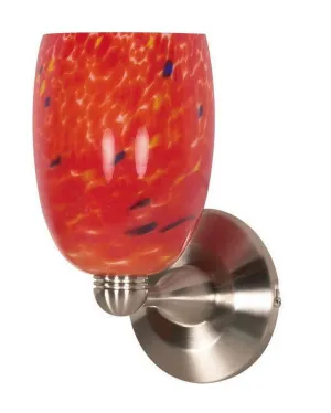 Nuvo Lighting 60-706 One Light Wall Sconce in Brushed Nickel Finish and Molten Lava Glass