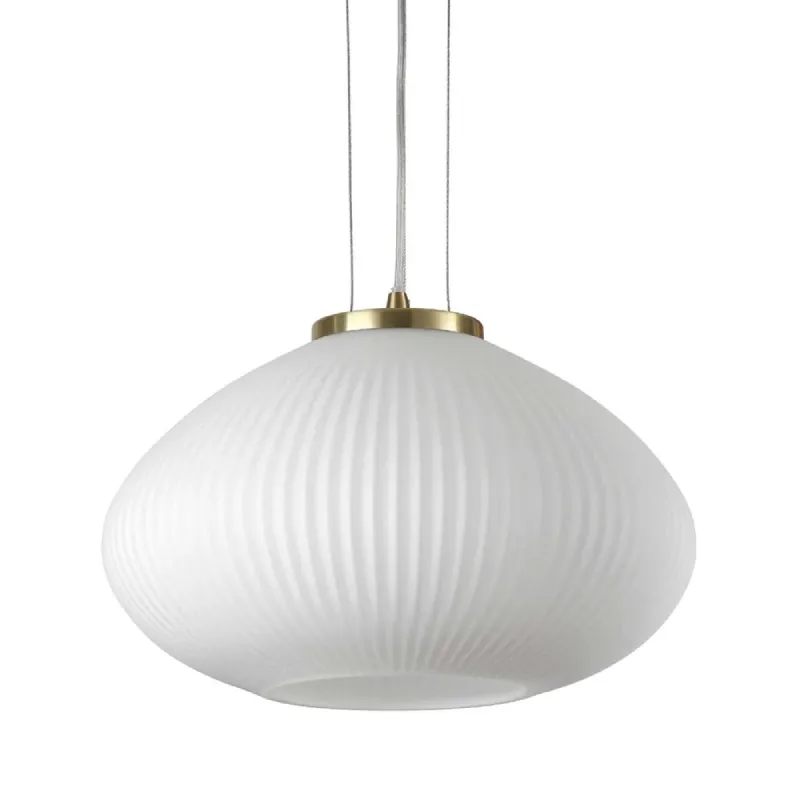 Opal White Textured Glass Pendant