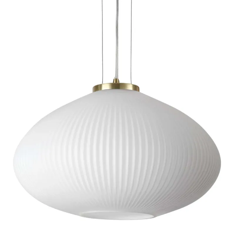 Opal White Textured Glass Pendant
