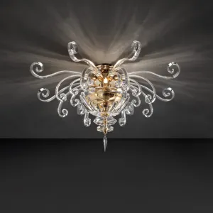 Ornate Italian Glass Flush Ceiling Light