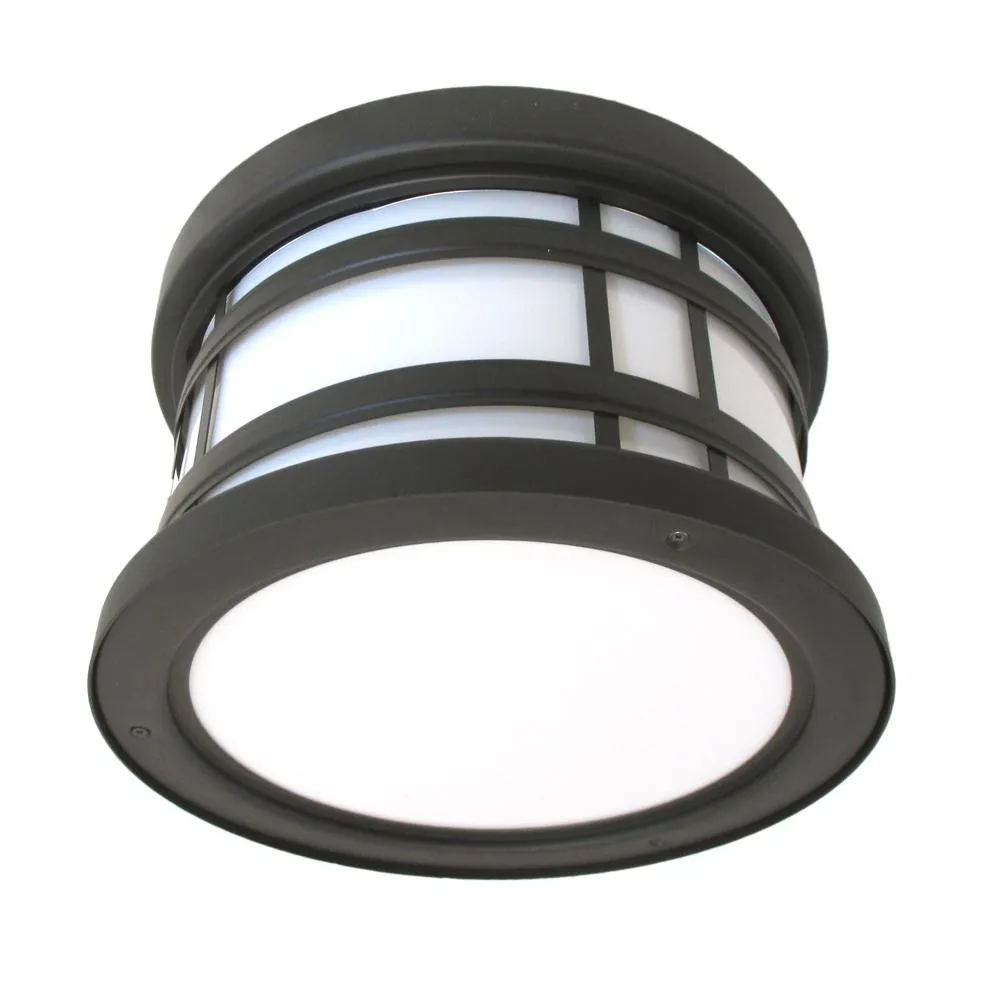 Oxygen Lighting 2-703-295 Stratford Collection Two Light Energy Efficient Fluorescent Outdoor Exterior Ceiling Mount in Old World Bronze Finish