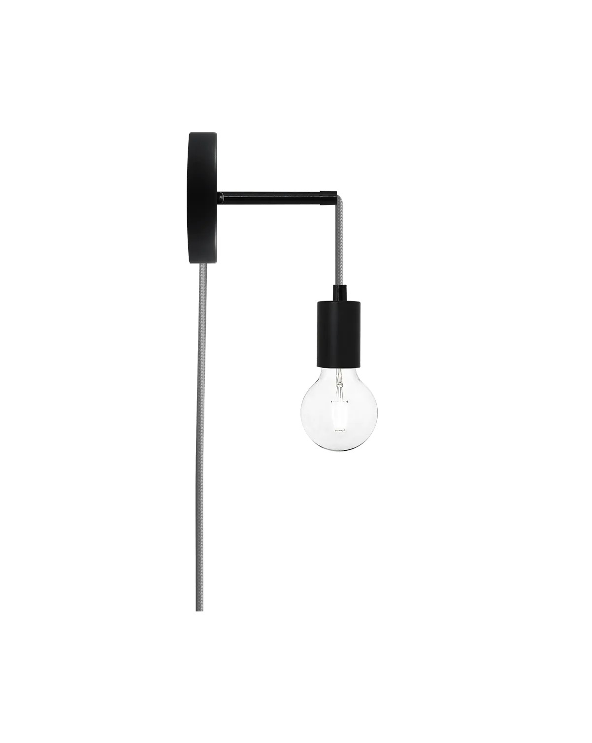 Plug-in Adjustable Wall Sconce: Black and Grey