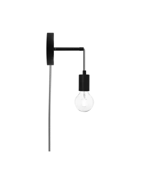 Plug-in Adjustable Wall Sconce: Black and Grey