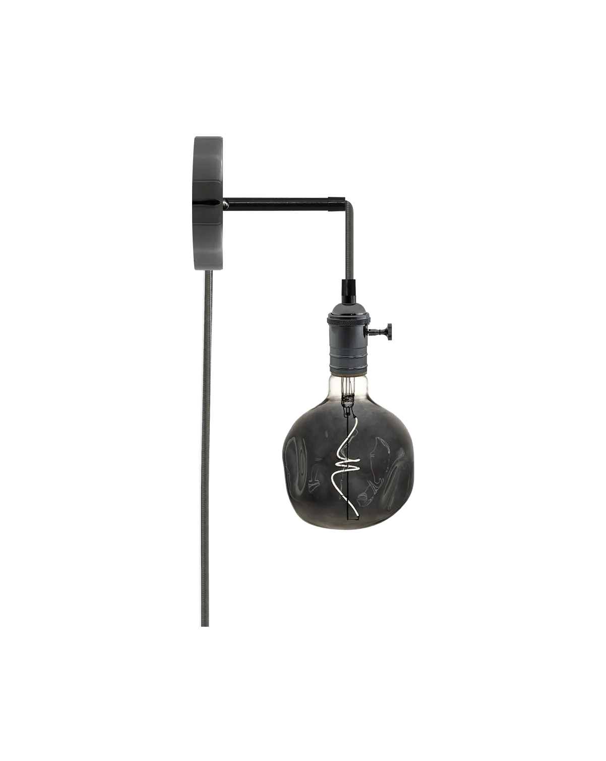 Plug-in Adjustable Wall Sconce: Graphite and Smoke