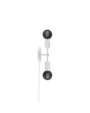 Plug-In Double Wall Sconce: White with Smoke