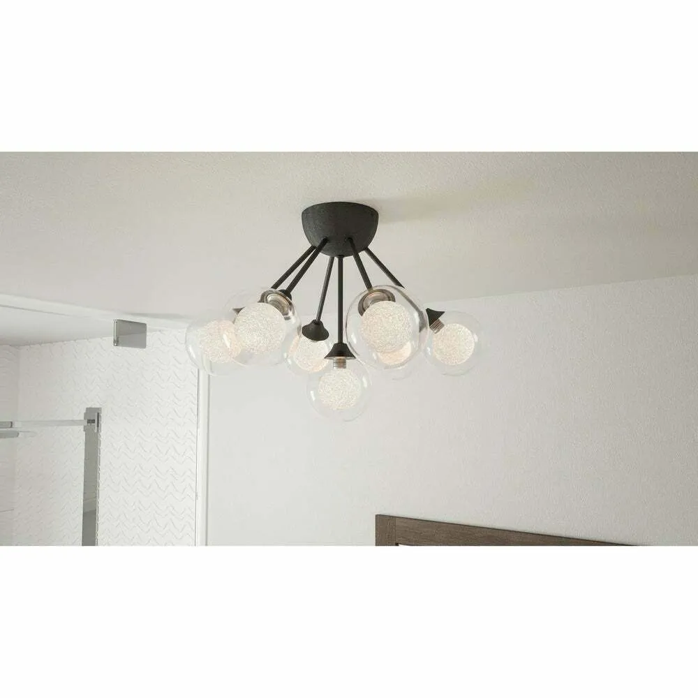 Quoizel Lighting ASH27684J1  Cades Collection Six Light Semi Flush Ceiling Light in Earth Black Finish