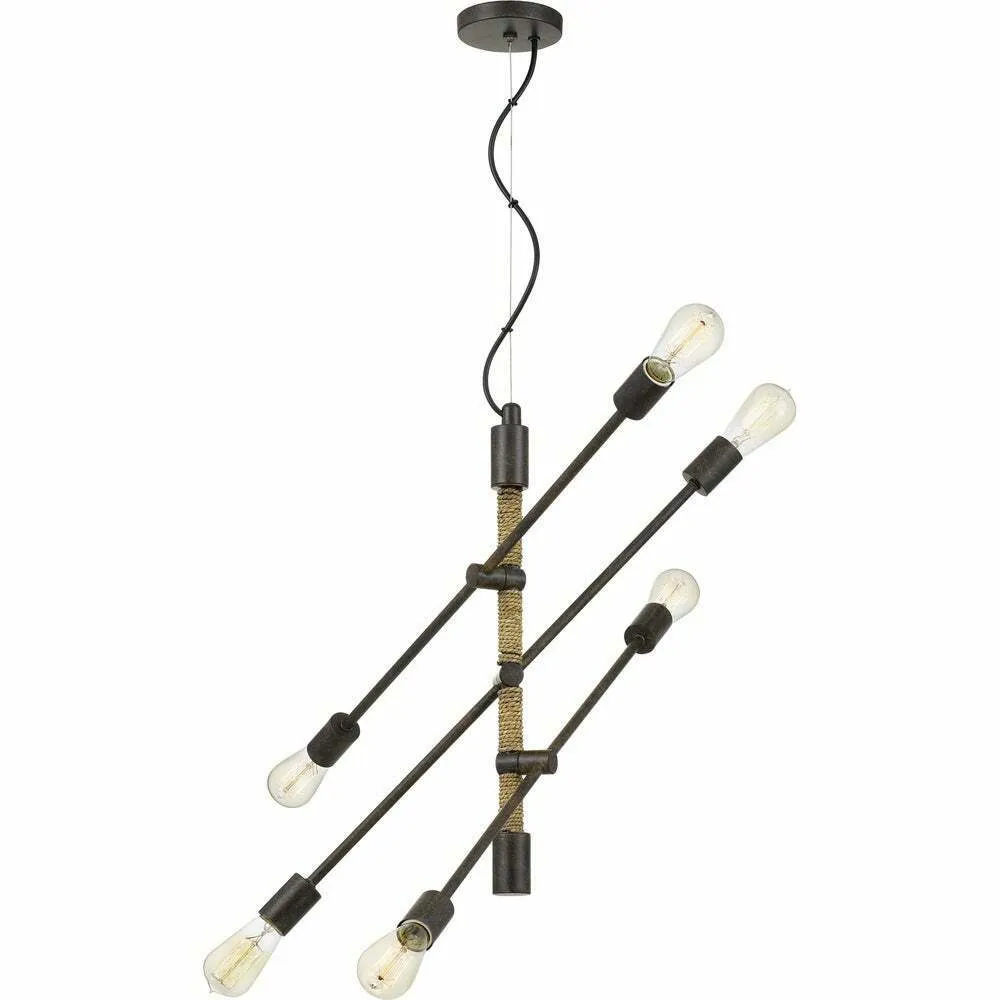 Quoizel Lighting ASH29880A  Adjustable Six Light Chandelier in Tarnished Bronze Finish