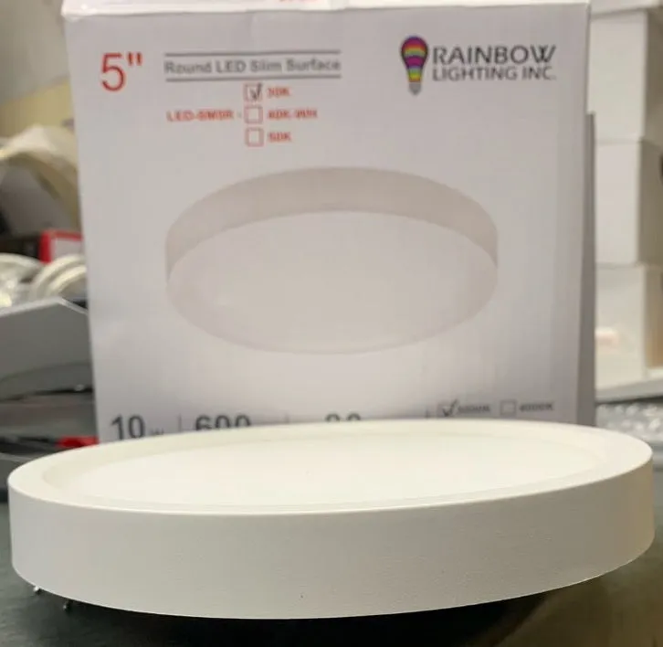 Rainbow Lighting LED5M5R10W30KWH LED Slim Surface Mount in White Finish