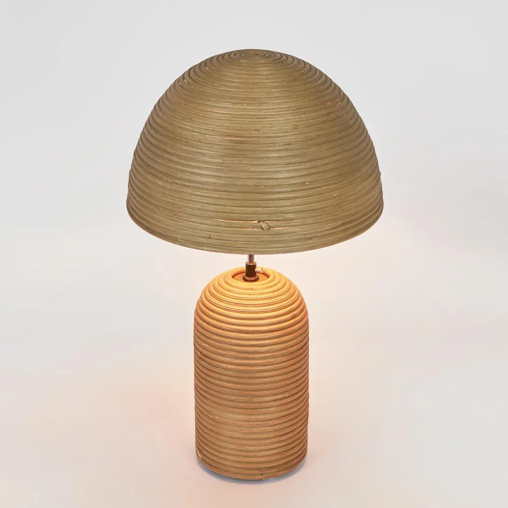 Rattan Dome Shade Table Lamp