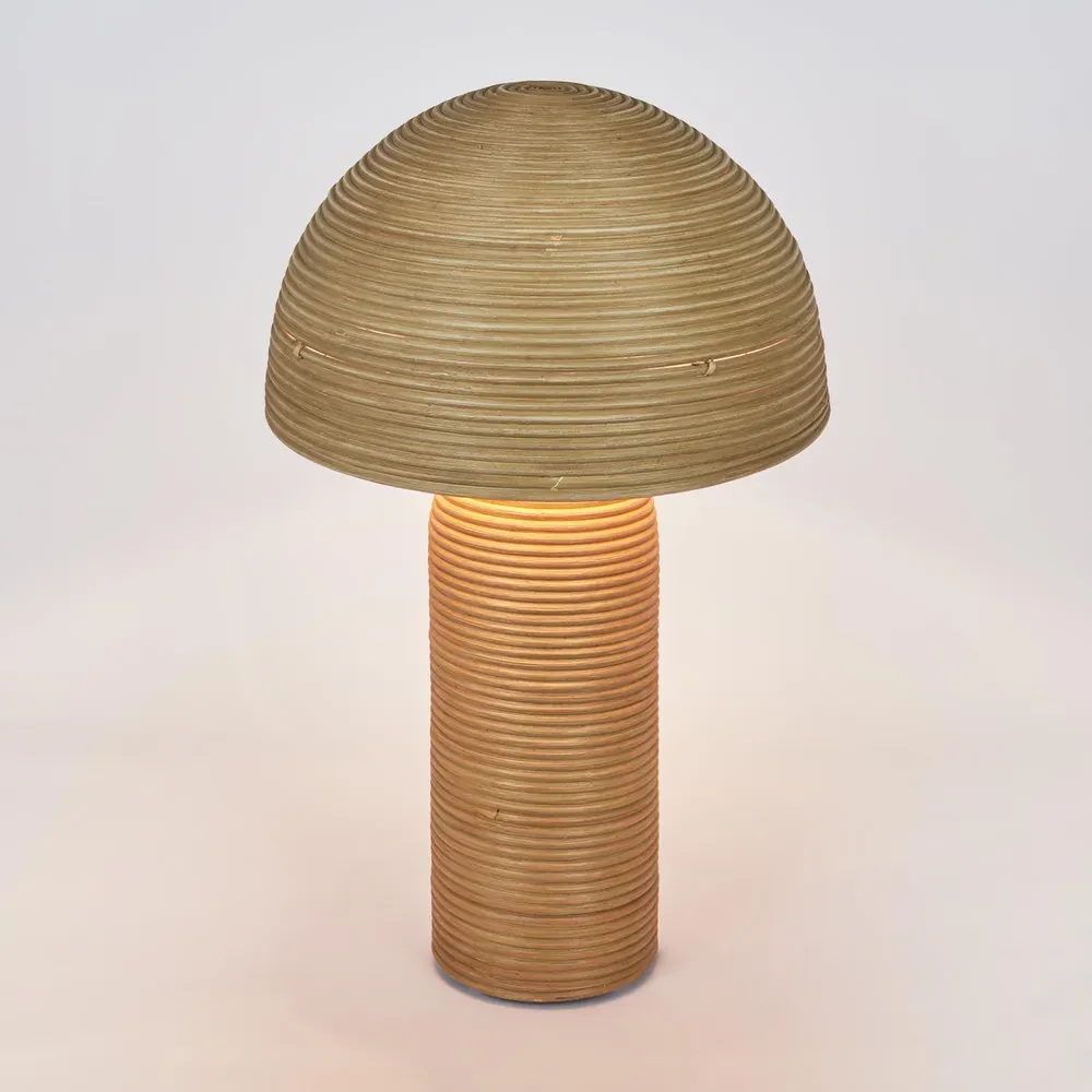 Rattan Dome Shade Table Lamp