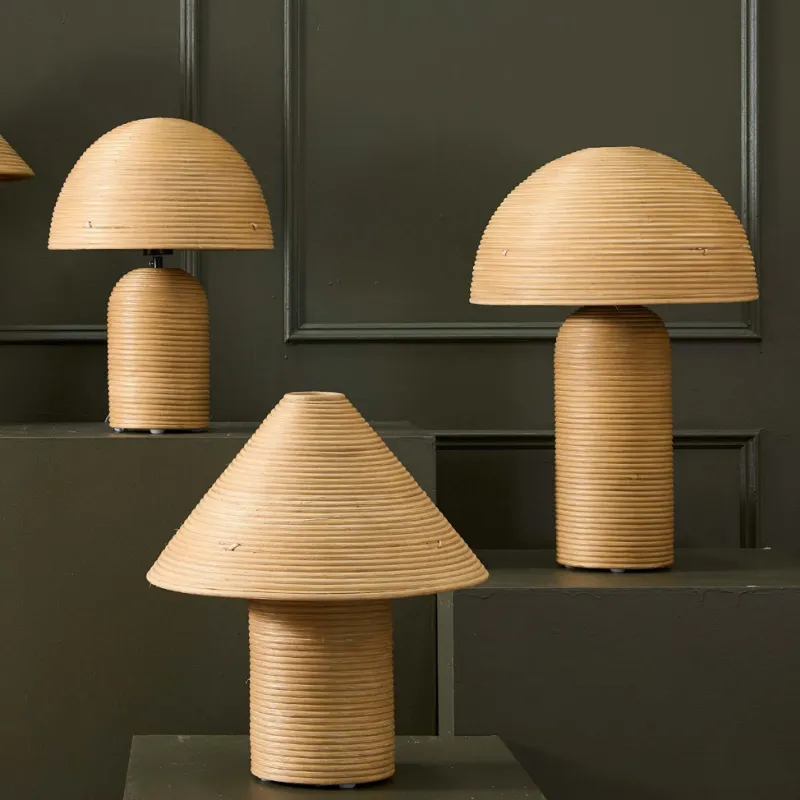 Rattan Dome Shade Table Lamp