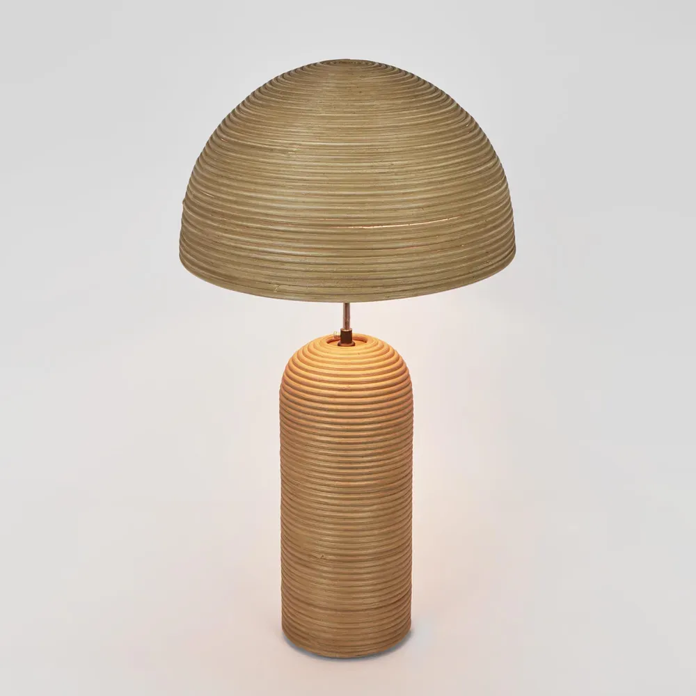 Rattan Dome Shade Table Lamp