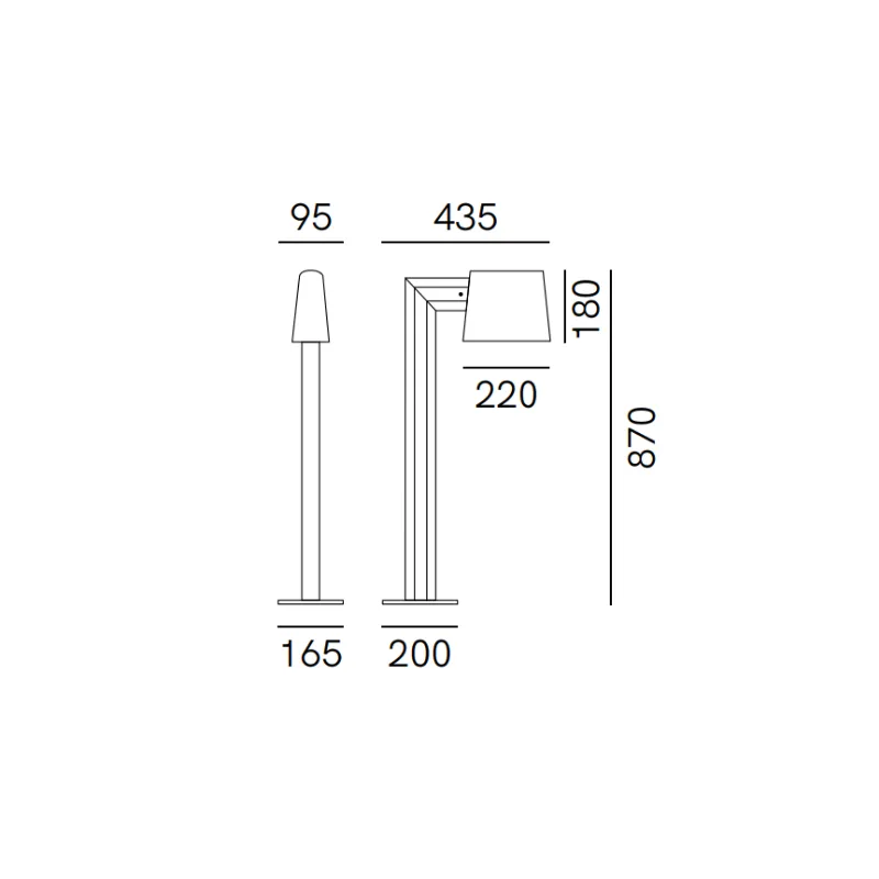 Rectangular Shade Bollard Light