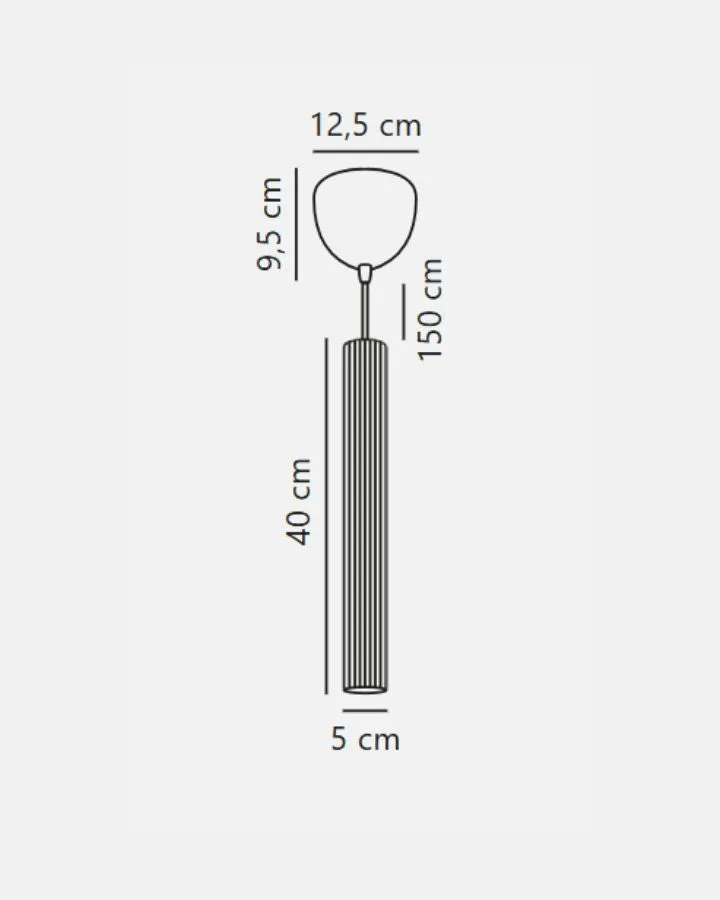 Reeded Metal Vertical Pendant