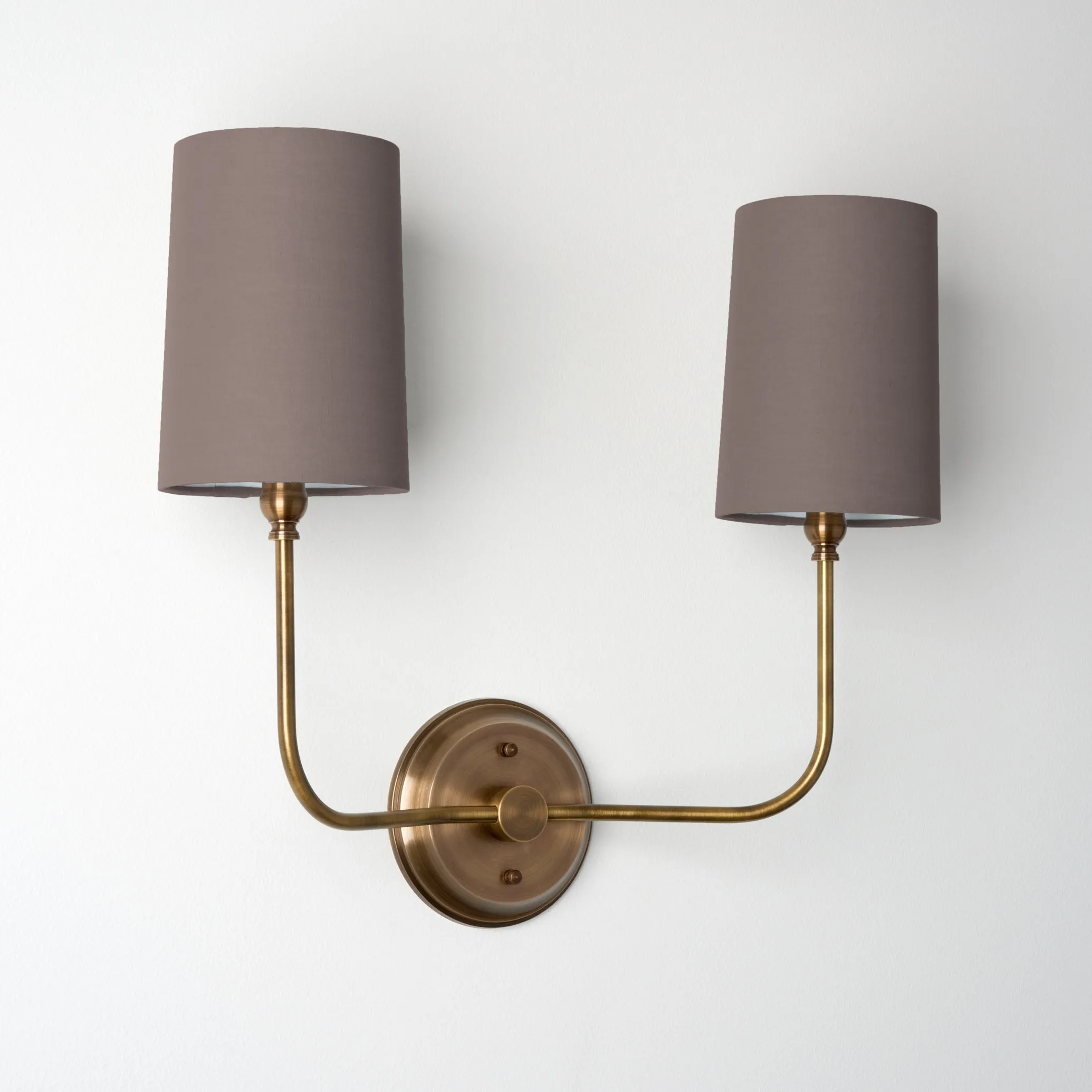 Ridley Drum | 2 Shade J-Curve Sconce