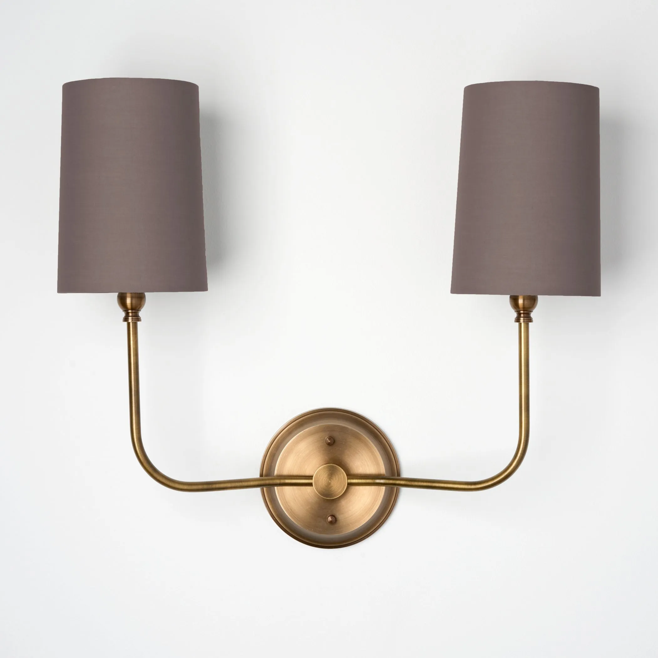 Ridley Drum | 2 Shade J-Curve Sconce