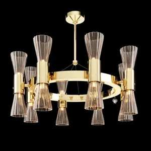 Round 8 Arm Mid Century Murano Glass Chandelier By Beby