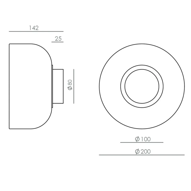 Rounded Glass Wall Light