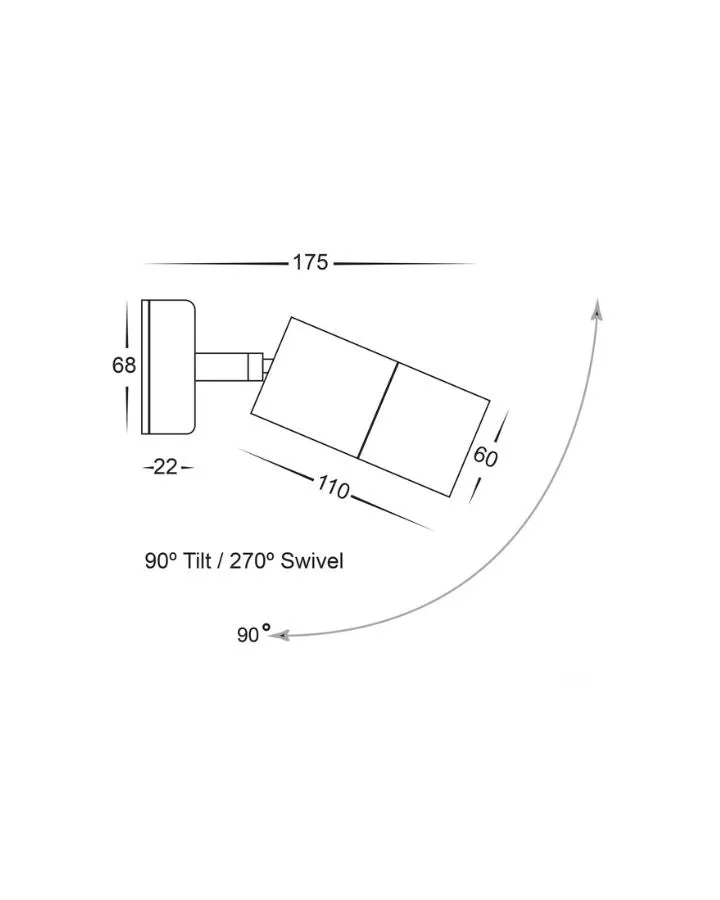 Single Adjustable Spot Light | Graphite | TRIColour