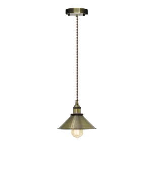 Single Pendant: Brown Twisted and Antique Shade