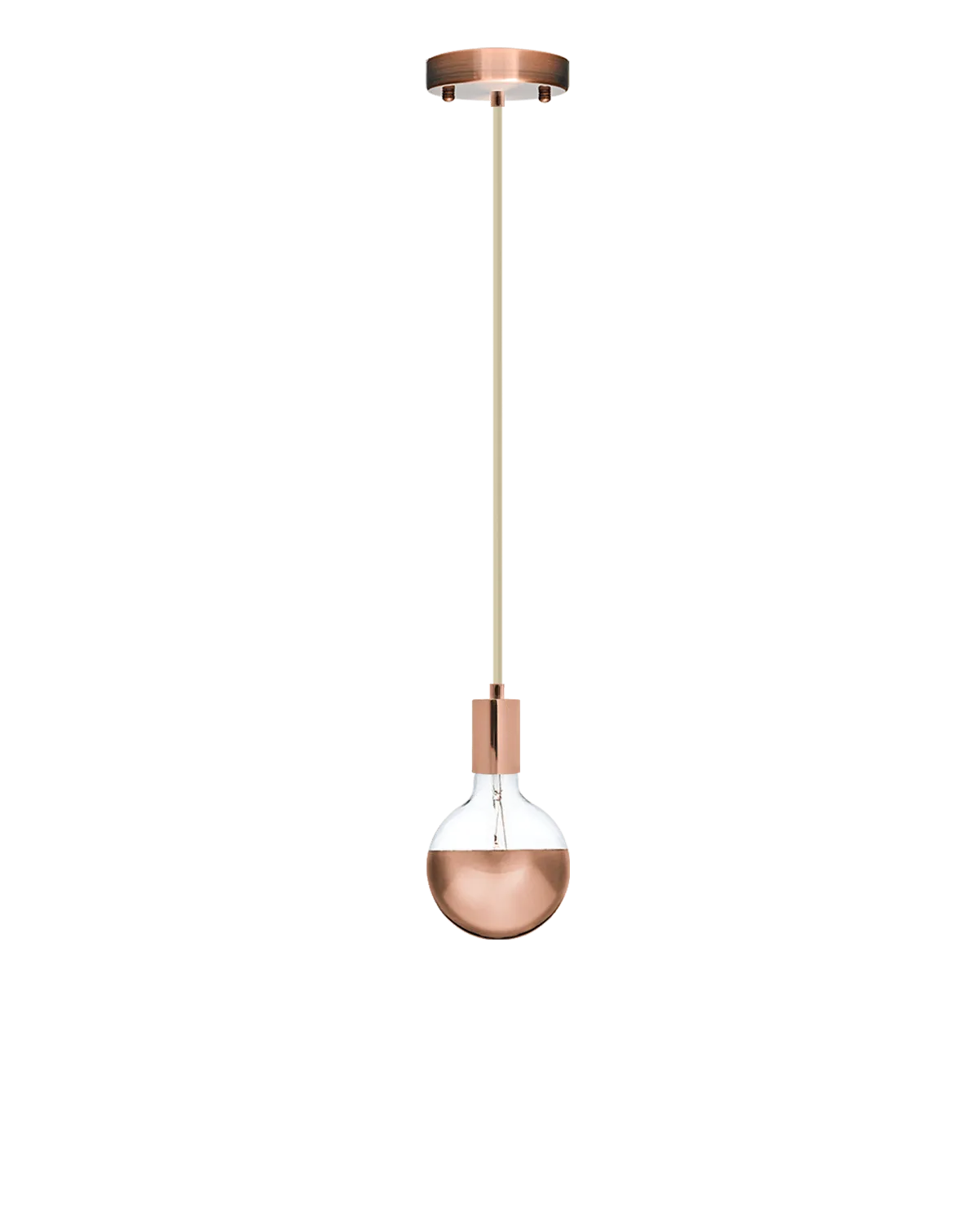 Single Pendant: Champagne and Copper Dipped