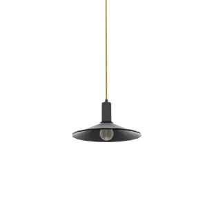 Single Pendant: Gold with Flat Black Shade