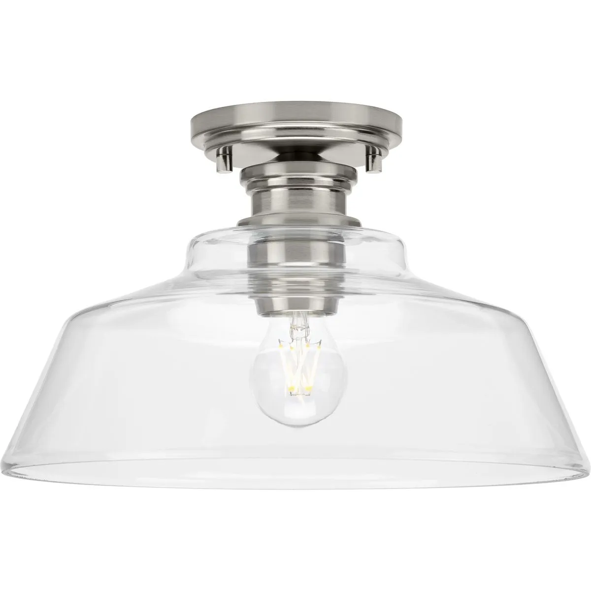 Singleton Collection One-Light 14" Medium Semi-Flush Mount Light