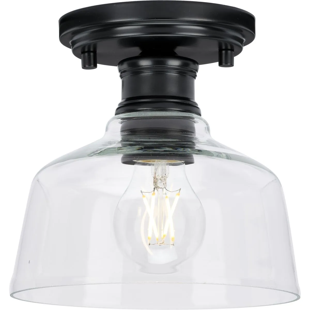 Singleton Collection One-Light 7.62" Small Semi-Flush Mount Light
