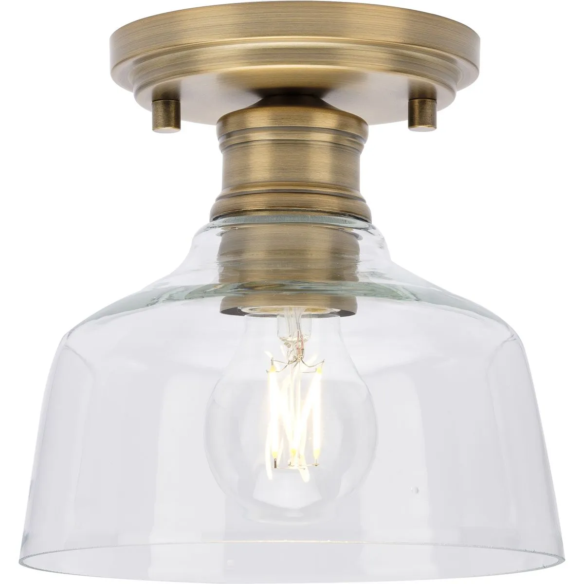 Singleton Collection One-Light 7.62" Small Semi-Flush Mount Light