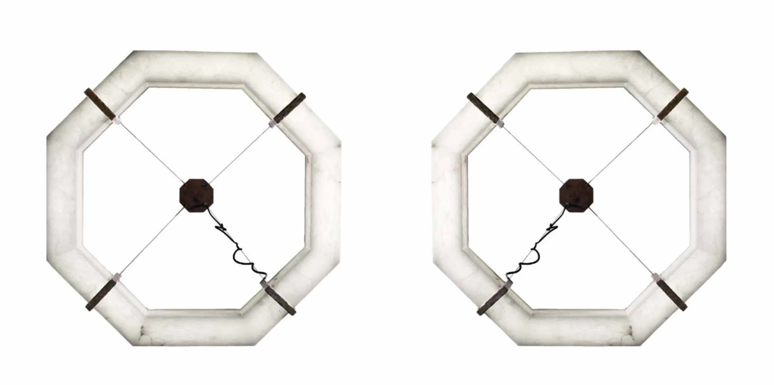 Spectacular Alabaster Octagon Chandelier Large Alabaster Infinity Chandelier
