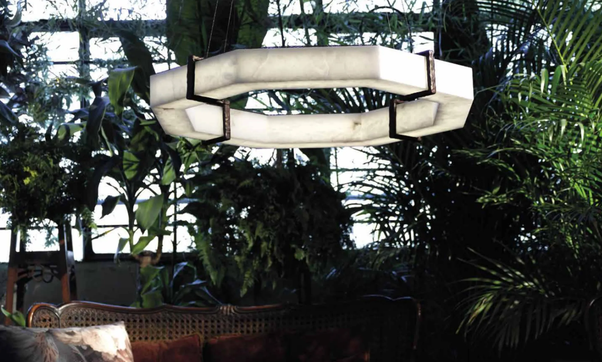 Spectacular Alabaster Octagon Chandelier Large Alabaster Infinity Chandelier