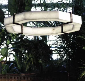 Spectacular Alabaster Octagon Chandelier Large Alabaster Infinity Chandelier