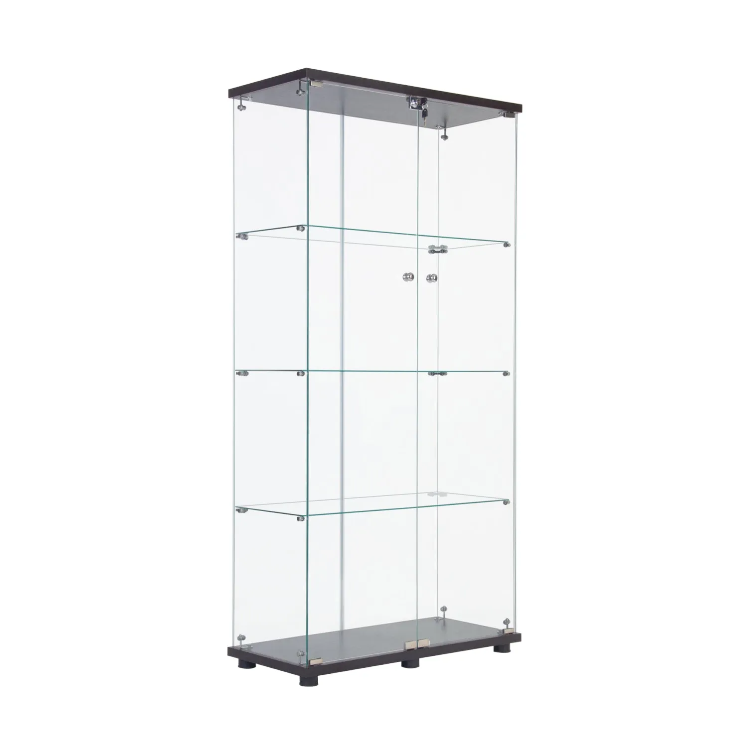 Streamdale LED Strip Light Glass Display Cabinet - Black