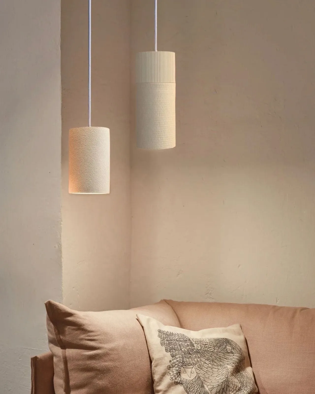 Textured Cylindrical Pendant Light | Terra