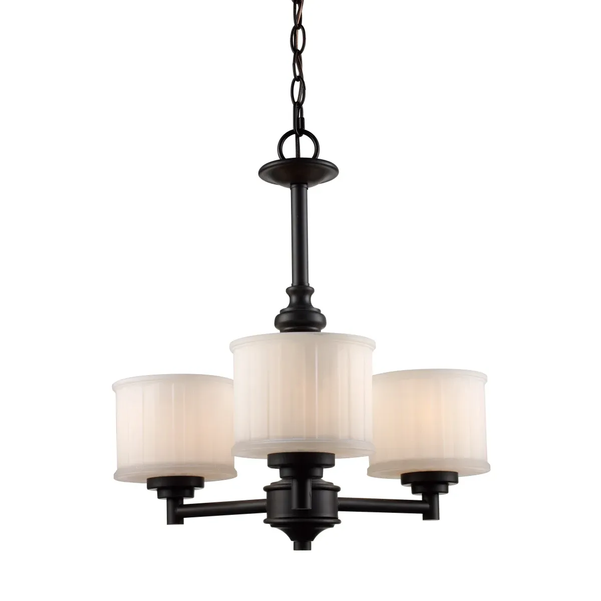 Trans Globe 70726 BRUSHED OILDED RUBBED BRONZE AND BRUSHED NICKEL 3LT PENDANT WITH FROSTED GLASS