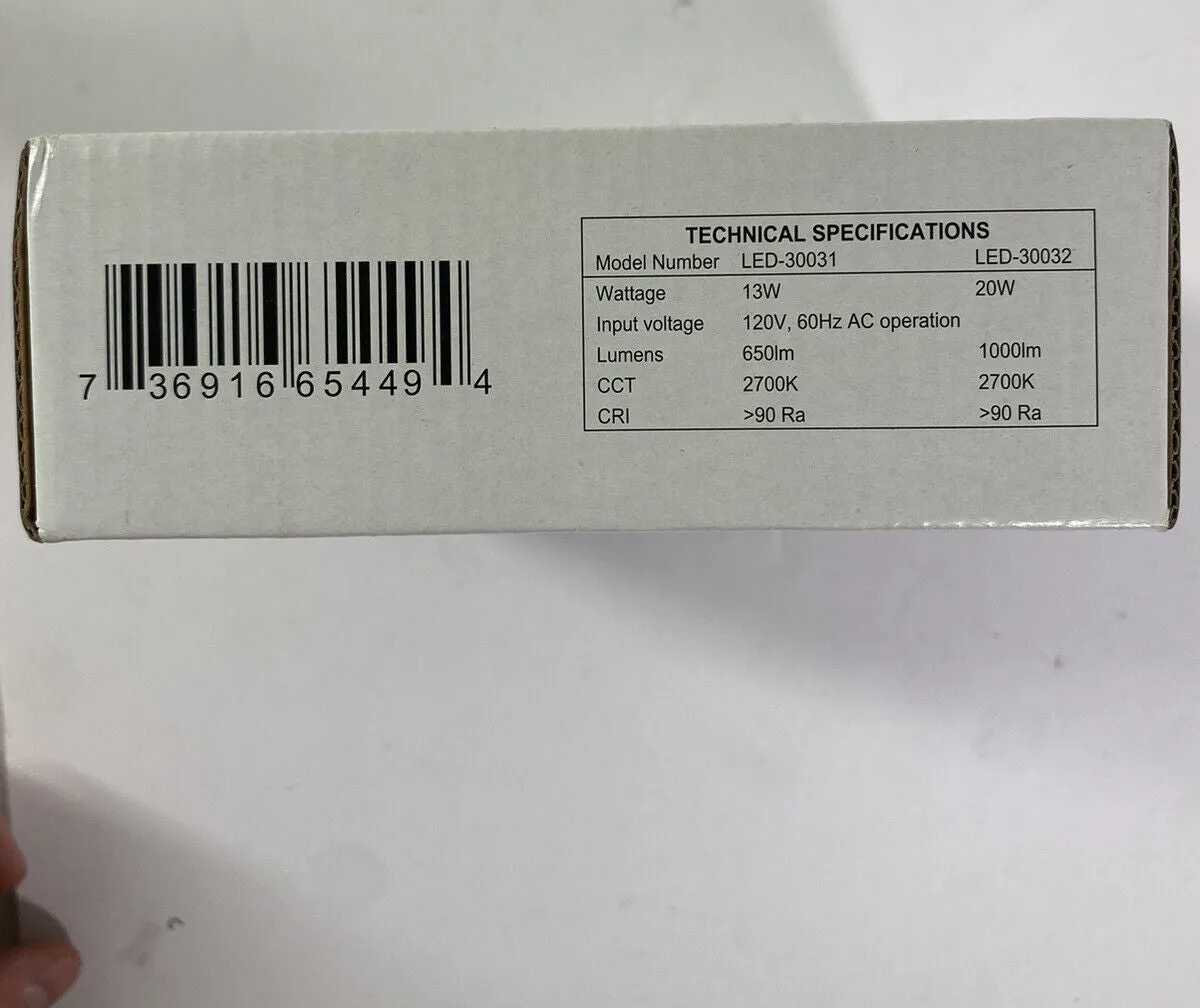 Trans Globe LED-30031 WH LED Disk Light in White Finish - also available black and silver