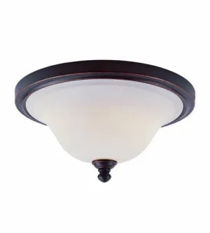 Trans Globe Lighting 16015 ROB Two Light Flush Ceiling Fixture in Rubbed Oil Bronze Finish