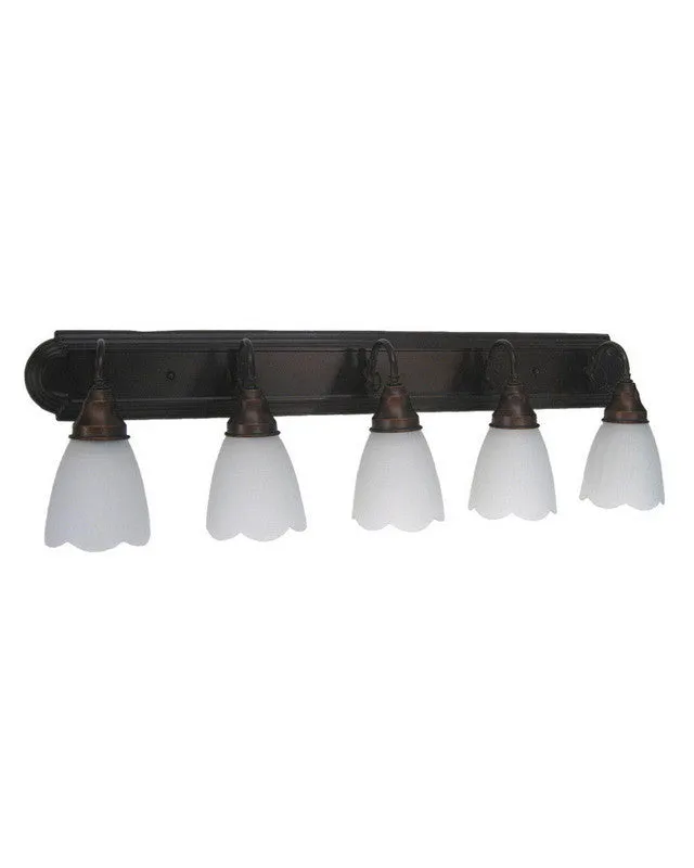 Trans Globe Lighting 3915 ROB Five Light Bath Vanity Wall Mount in Rubbed Oil Bronze Finish