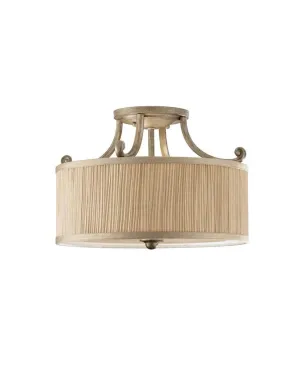 Transitional Hand Brushed Soft Silver Ceiling Light