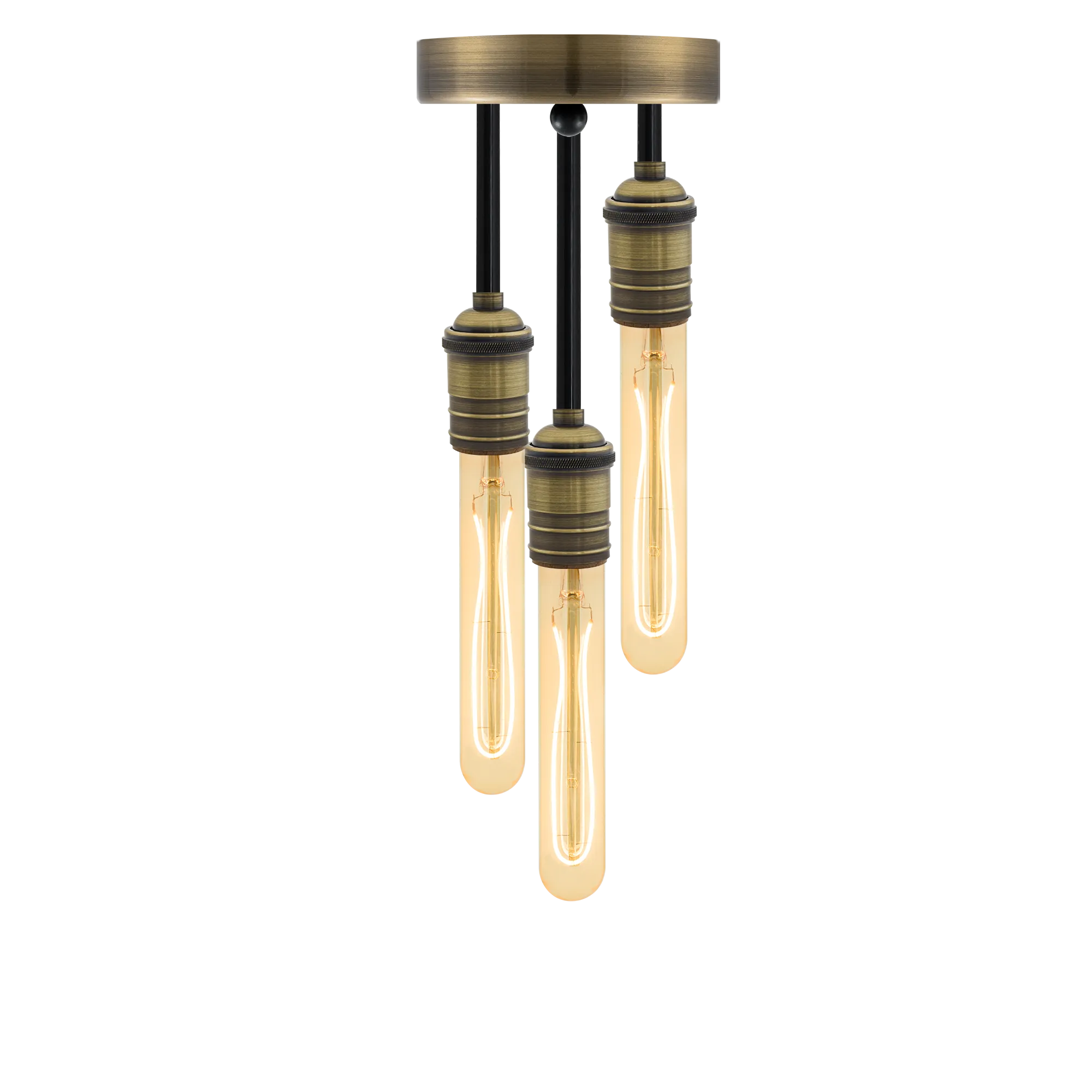 Triple Flush Mount: Vintage Antique Tubes